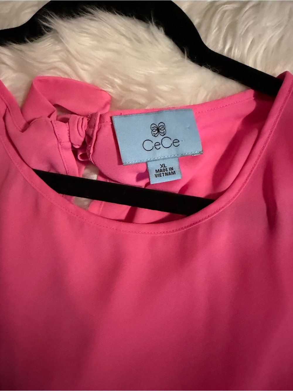CeCe Hot Pink Ruffle-Hem Sleeveless Camisole - Picture 2 of 4